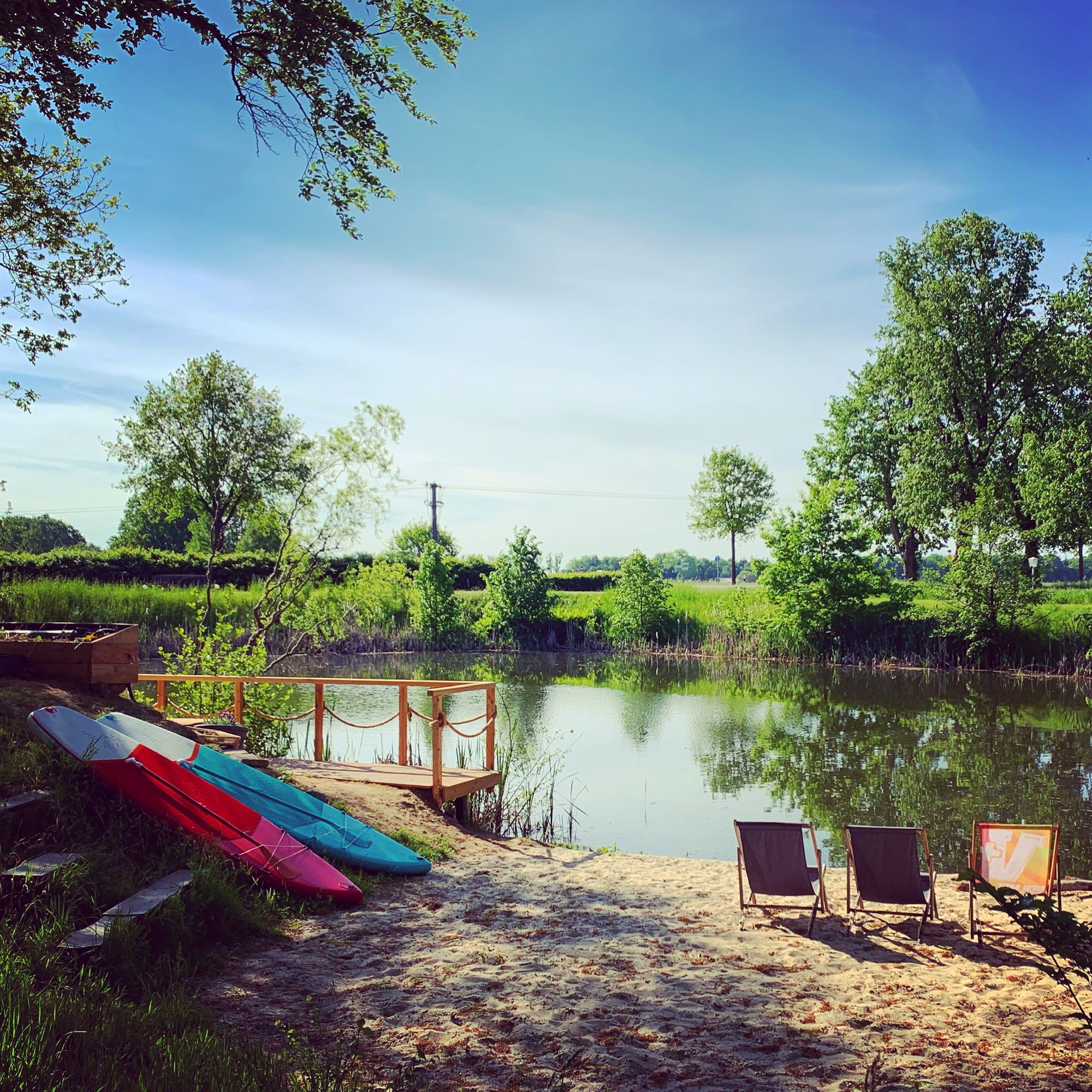 Teich und Steg auf dem Beta Hof